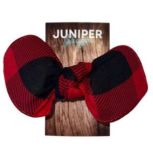 Red and Black Plaid Rockabilly Bandana Knotted Hair Bow